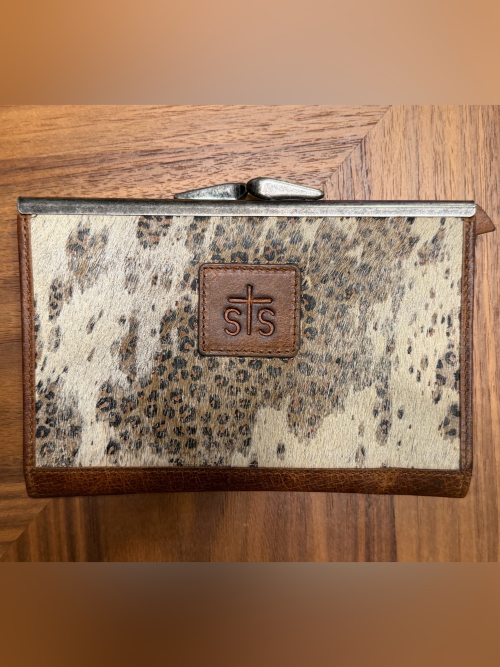 STS Ranchwear Brown Leather & Spotted Cowhide Wallet